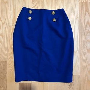 Vintage Cobalt Blue 100% Wool Skirt